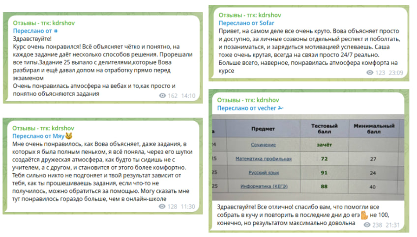 Отзывы о преподавателе по информатике из онлайн-школы «ЕГЭ Hub».